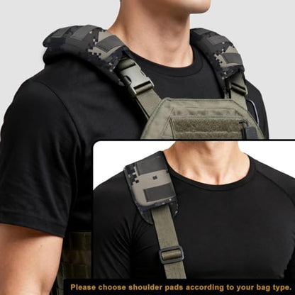 ZINMARK 2-Pack Tactical Shoulder Pad with Ultra-Thick Cushion for Vest Shoulder Straps and Backpacks, Comfort and Breathable - color: Camouflage-gray