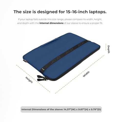 Acer Laptop Sleeve 16 inch, 15-16 inch Laptop Case, Shockproof Protective Laptop Briefcase, Waterproof Polyester Notebook Computer Bag for Acer HP ASUS MacBook Dell Lenovo, Blue - color: Blue, size: 16inch