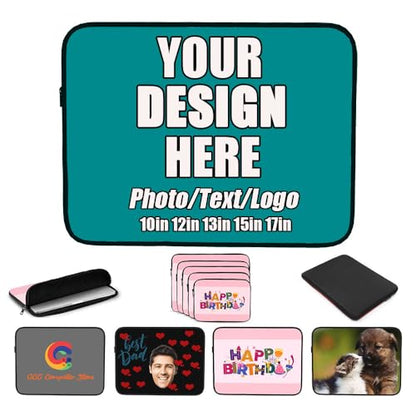 Personalized Laptop Sleeves Bags Compatible Notebook Tablet 10 12 13 15 17 Inch, Men's Women's Birthday Gifts Notebook Case Customize with Your Own Design, Darkcyan, 12" - color: DarkCyan, size: 12"