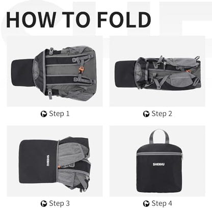 40L Hiking Backpack Lightweight Daypack Waterproof Travel Camping Backpack for Men Women Sport Packable - color: A9-black