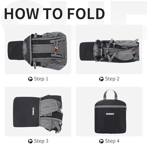 40L Hiking Backpack Lightweight Daypack Waterproof Travel Camping Backpack for Men Women Sport Packable - color: A9-black