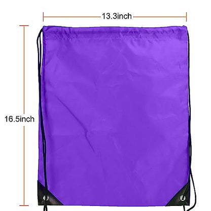 Drawstring Backpack Bulk 24Pcs Draw String Backpack Bags DIY Gym Sports Traveling Yoga Cinch Bag Sackpack Drawstring(purple) - color: Purple