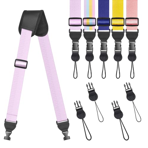 FIEIL Universal Shoulder Strap, Sandwich Mesh Padded Neck Lanyard, Replacement Comfortable Bag Strap for Camera, Cellphone Tablet,iPad, Laptop, Luggage Bag, Binocular(Purple) - color: Purple