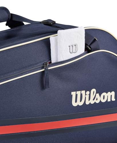 WILSON 2025 Team Tennis Racket Bags - color: Navy/Red, size: Holds up to 6 Rackets