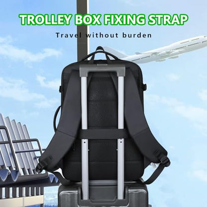 Travel Backpack for Men & Women - 40L Expandable Carry-On Backpack, TSA Approved 16 Inch Laptop, Weekend Outdoor Essentials, Airline Flight Approved, Black