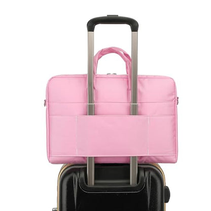 15-15.6 inch Laptop Shoulder Bag, for MacBook Pro 16, Hp Lenovo Dell 14 inch Waterproof Messenger Bag Case Sleeve (pink) - color: Pink