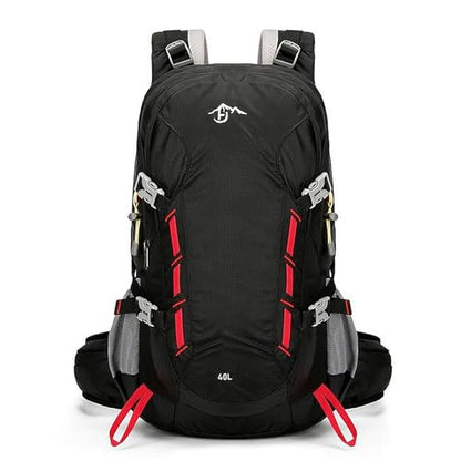 Long Keeper 40L Hiking Backpack Camping Daypack with Waterproof Rain Cover Lightweight Outdoor Sport Travel Backpack Rucksack (Black) - color: Black