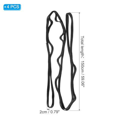 PATIKIL Daisy Chain Straps, Strong Climbing Strap Adjustable Nylon Chain Sling with Loops for Aerial Yoga Hammock Swing - color: Black, size: 59 Inch