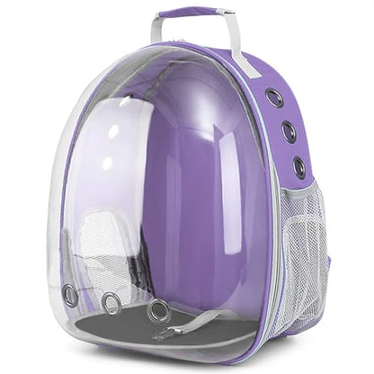 Pet Backpack Carrier,Bubble Backpack Cat Carrier,Pets and Small Dogs,Space Capsule Pet Carrier for Traveling, Walking, Hiking and Outdoor Activities (Purple) - color: Purple