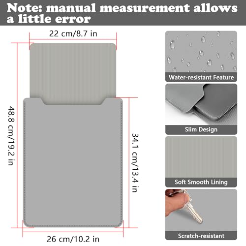 BVYA 13.3-14" Sleeve, PU Leather Laptop Case Compatible with New MacBook Air 13.6/Pro/Max M2/M1 A2779 A2442 14, 13.5 Surface 5/4/3/2/1, Compatible with Laptop 2022 Pro 14 inch - color: GREY, size: For 13.3-14 inches