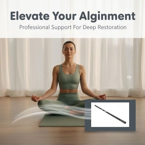 Yoga Stick, 5 ft Adjustable Aluminum Stretching Bar with Comfortable Foam Handles, Portable Fitness Pole for Body Shaping, Flexibility, Mobility, Balance Training, and Body Recovery