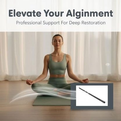 Yoga Stick, 5 ft Adjustable Aluminum Stretching Bar with Comfortable Foam Handles, Portable Fitness Pole for Body Shaping, Flexibility, Mobility, Balance Training, and Body Recovery