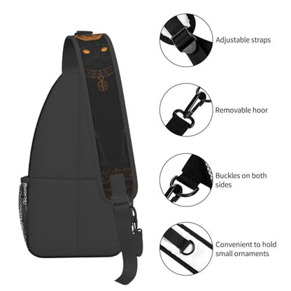 Sling Backpack Unisex Crossbody Chest Bag Shoulder Chest Bag For Women Men Hiking Travel - color: Black Cat