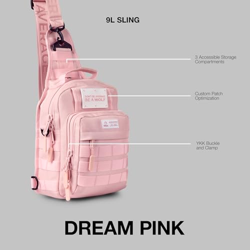 WOLFpak Tactical Sling Bag for Concealed Carry, EDC | Everday Crossbody Daypack - color: Dream Pink