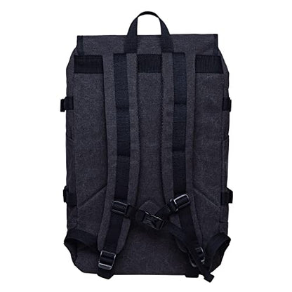 KAUKKO Laptop Backpack for Unisex, Casual Daypack Fits 15.6" Laptop (18-CANVAS BLACK) - color: 18-canvas Black