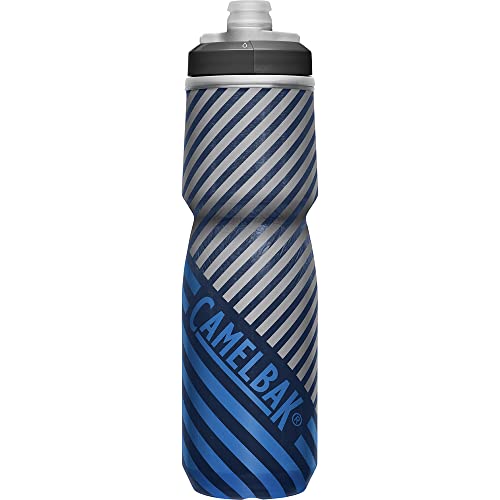 CamelBak Podium Chill Insulated Bike Squeeze Water Bottle, Cold Retention for Cycling, 24oz, Navy Stripe - color: Navy Stripe