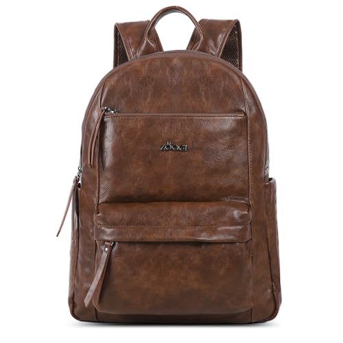 ZOCAI Large Leather Backpack Purse for Women – Vegan Retro Leather Travel Backpack for Women with Compartment, Multiple Pockets Roomy Large Capacity Daypack for Work Traveling. - color: Brown