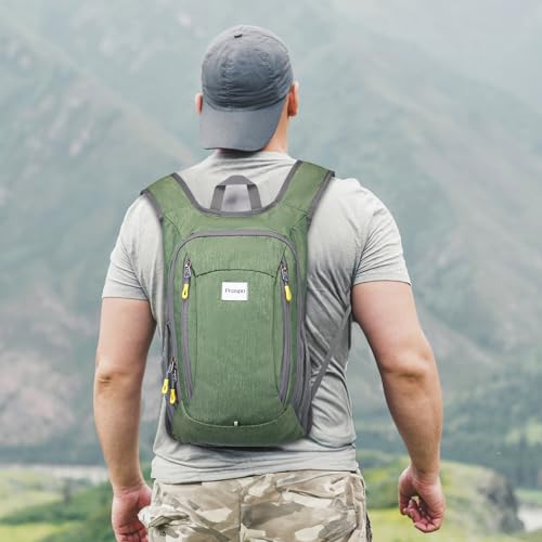 Prospo 12L Hiking Backpack Small Lightweight Travel Backpack for Women Men Casual Foldable Shoulder Bag - color: Green