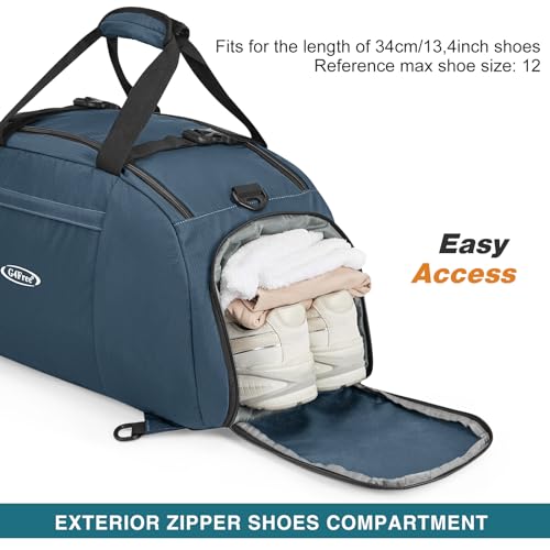 G4Free 40L 3-Way Duffle Bag Backpack Gym Bag for Men Women Sports Duffel Bag with Shoe Compartment Travel Backpack Luggage - color: Dark Blue