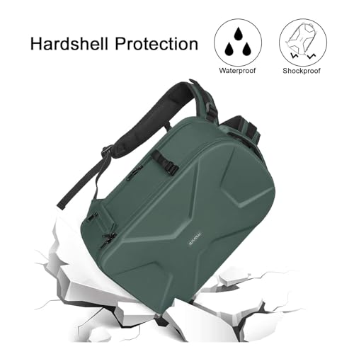 MOSISO Camera Backpack, DSLR/SLR/Mirrorless Photography Camera Bag 15-16 inch Waterproof Hardshell Case with Tripod Holder&Laptop Compartment Compatible with Canon/Nikon/Sony, Emerald Green - color: Emerald Green