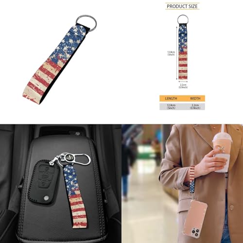 Talayituse American Flag Print 6 Pcs Kids School Backpack Set with Lunch Bag, Pencil Case & Water Bottle Holder, Bookmark & Keychain– for Boys Back-to-School Travel Bapack 4th of July - color: American Flag
