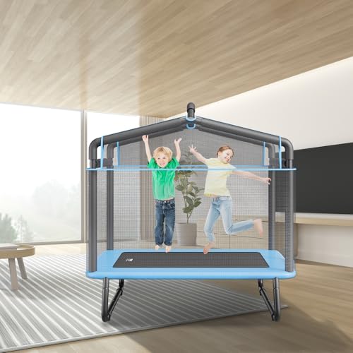VEVOR 6FT Trampoline 72" Indoor/Outdoor Trampoline, Mini Trampolines with Safety Enclosure Net, Gymnastics Bar, Hammock, Recreational Trampoline Birthday
