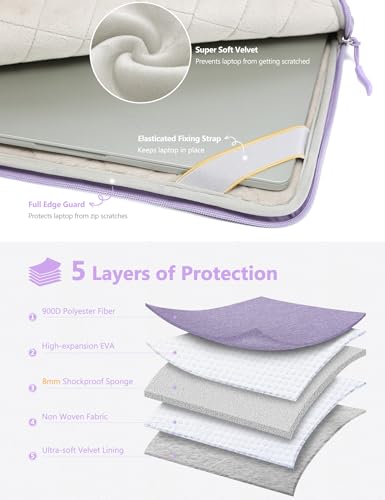 HYZUO 13 Inch Laptop Bag Sleeve Case for MacBook Air 13 M5 M4 M3 M2 M1 A3449 2026-2018, 13" MacBook Neo 2026 A3404, MacBook Pro 13 M2 M1 2026-2016, iPad Pro/Air 13, Surface Pro, XPS 13, Lilac Purple - color: Lilac Purple, size: 13 Inch