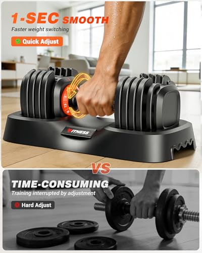Adjustable Dumbbells Set of 2, 1 Hand Adjustable Weights Dumbbell Set and Workout Bench, 25/55/80lb Pair Weight Set For Home Gym Suit both Men and Women, Compact for Small Space Apartment Room - color: Pro-25lbs-10weights Dumbbells+Bench