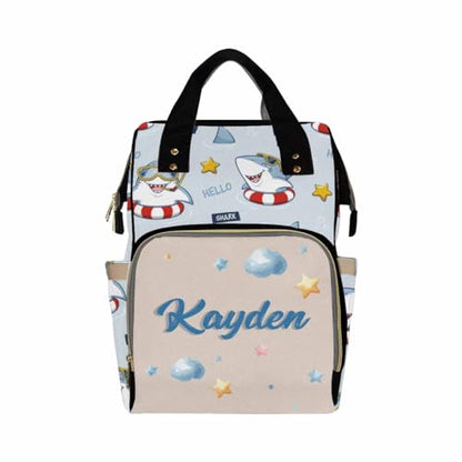 Personalized Monogram Nappy Backpack with Thermal Pockets, Large Capacity Waterproof Diaper Bag for Adults Kids, Customized Baby Diaper Bag, Travel Gifts - color: Design-08