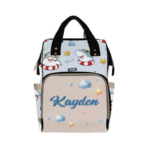 Personalized Monogram Nappy Backpack with Thermal Pockets, Large Capacity Waterproof Diaper Bag for Adults Kids, Customized Baby Diaper Bag, Travel Gifts - color: Design-08