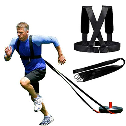 INOOMP Harness Trainer Power Sled Workout Harness Tire Pulling Harness Physical Training Resistance Rope Kit for Improving Stamina Agility Strength