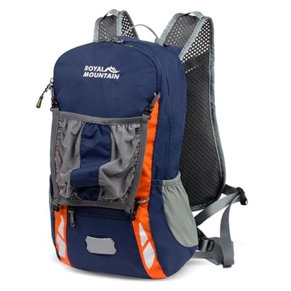Bike Backpack With Rain-Cover, Mountain Biking Backpacks, Lightweight Packable Daypack Waterproof For Travel, Small Backpack For Bicycle Riding,Hiking,Camping (Navy Blue) - color: Navy Blue