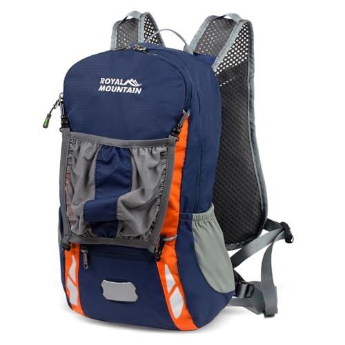 Bike Backpack With Rain-Cover, Mountain Biking Backpacks, Lightweight Packable Daypack Waterproof For Travel, Small Backpack For Bicycle Riding,Hiking,Camping (Navy Blue) - color: Navy Blue
