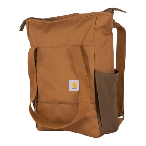 Carhartt Classic Convertible Backpack Tote, Durable Water Repellent Material W/ 17" Laptop Sleeve, Carhartt Brown - color: Carhartt Brown