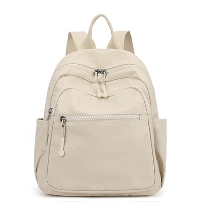 Tanweibago Mini Nylon Women Backpacks,11L Small Ladies backpacks Casual Lightweight Women Shopping Travel Daypack (Y2-Beige) - color: Y2-beige