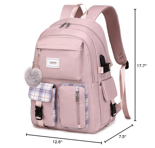 Acmebon Girl Roomy Fashion Laptop Backpack Casual Daily Backpack for Women Purple - color: Purple