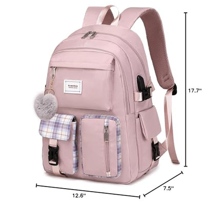 Acmebon Girl Roomy Fashion Laptop Backpack Casual Daily Backpack for Women Purple - color: Purple