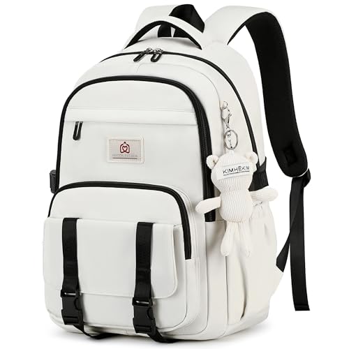 Hidds College Backpack Laptop Backpacks 15.6 Inch for Men Women Elementary Middle High School Book Bag For Teens Girls Boys Student Anti Theft Travel Daypack Large Bookbags-Beige - color: Beige