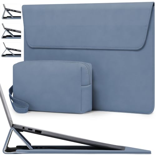 HYZUO 13 Inch Laptop Sleeve Case Bag with Adjustable Stand for MacBook Air 13 M5 A3449 M4 M3 M2 M1 2026-2018, 13" MacBook Neo 2026, MacBook Pro 13 M2 M1 2026-2016, Surface Pro, XPS 13, Haze Blue - color: Haze Blue, size: 13 Inch