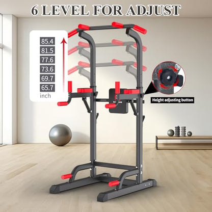 K KINGKANG Pull Ups Dip Station, Power Tower for Home Gym Fitness Exercise - color: Dark gray
