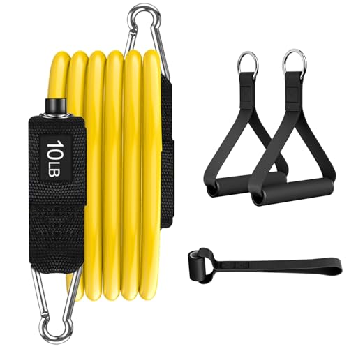 VEICK Resistance Bands, One Single Exercise Bands, Workout Bands Resistance Training for Home Workouts Fitness Pilates - color: Yellow(10LBS) + Handles