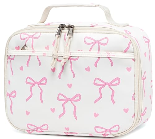 LEDAOU Lunch Box Kids Insulated Lunch Bag Girls Boys Toddler Reusable Lunchbox for School Picnic Hiking (Bow Tie) - color: Bow Tie
