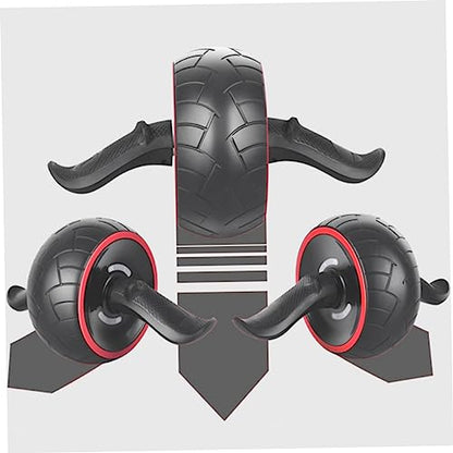 Kisangel Rubber Ab Wheel Roller Abdominal Exercise Trainer Core Knee Mat Muscle Training Tool Fitness Device
