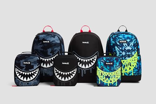 Hurley Unisex-Kids Graphic Backpack, Black/Black, One Size - color: Black/Black