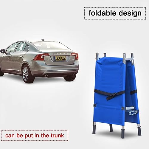 Folding Medical Stretcher, Stainless Steel Stretcher Portable, Blue First Aid Stretcher, Patient Transfer Backboard Immobilization, Multi Purpose Home, for Accident Rescue