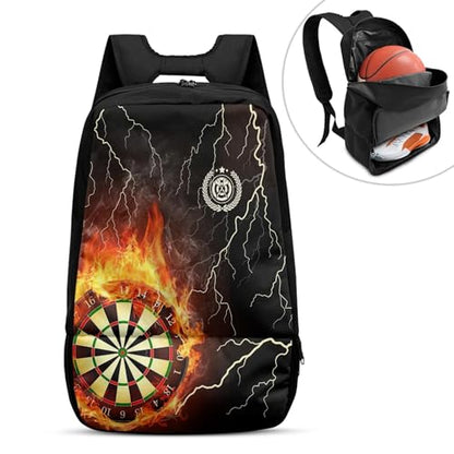 Boxing Dart Lightning Karate Baseball Sport Backpack Shoe Compartment Equipment Bags Gym Teenager Inner Pocket School Ball (Dart Fire design) - color: Dart Fire Design