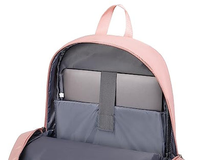 Acmebon Girl Roomy Fashion Laptop Backpack Casual Daily Backpack for Women Pink - color: Pink