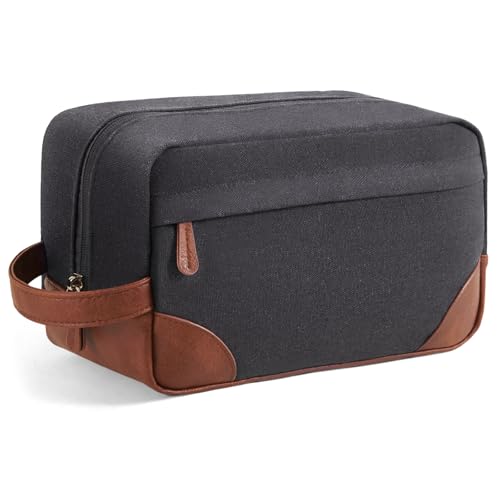 Vorspack Large Travel Toiletry Bag - Hanging Toiletry Bag for Men Water Resistant Canvas Shaving Bag with Large Capacity for Home Travel - Dark Grey - color: Dark Grey, size: Large