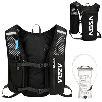 Azarxis Running Water Bottles Flask BPA Free Leakproof Hydration Vest Packs Waist Belt Replacement for Triathlon Marathon Hiking Cycling Climbing Runner - color: #1 Black (7L) with a 1.5L White Water Bladder
