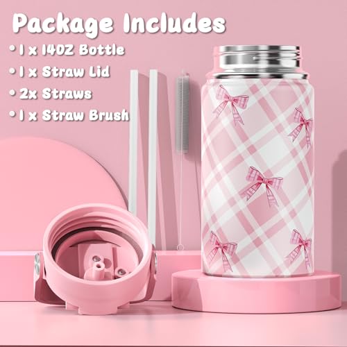 ACESAK 5PCS Backpack for Girls with Bento Box & 14oz Insulated Water Bottle - Cute School Girls Backpacks for Elementary Preschool Middle with Lunch Bag & Pencial Case, Back To School Gift (Pink) - color: Pink